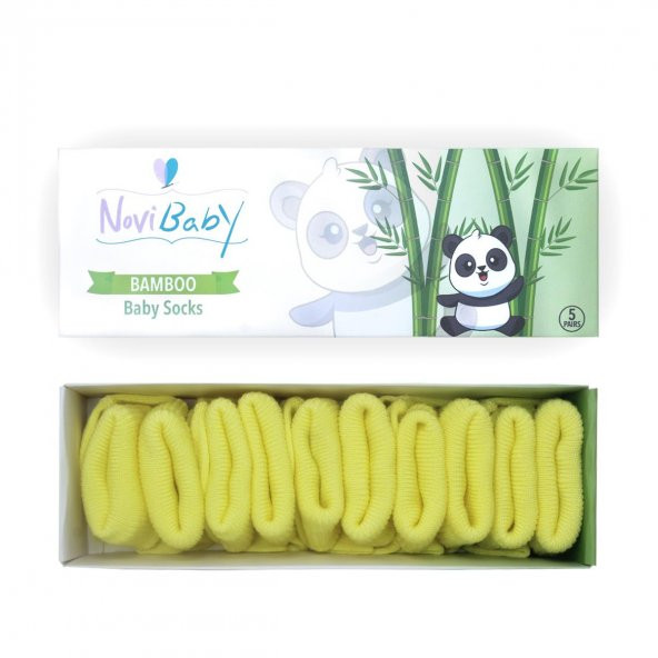 Novibaby 5li Bambu Yenidoğan Bebek Çorap I Lemon I 0-6 ay ürün görseli 1