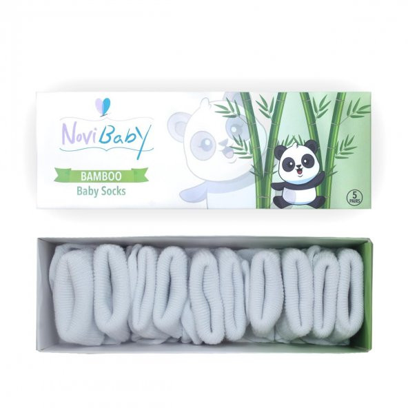 Novibaby 5li Bambu Yenidoğan Bebek Çorap I Snow White I 0-6 ay ürün görseli 1