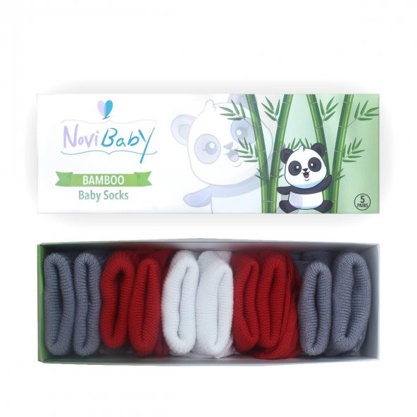 Novibaby 5li Bambu Yenidoğan Bebek Çorap I Windy I 0-6 ay ürün görseli 1