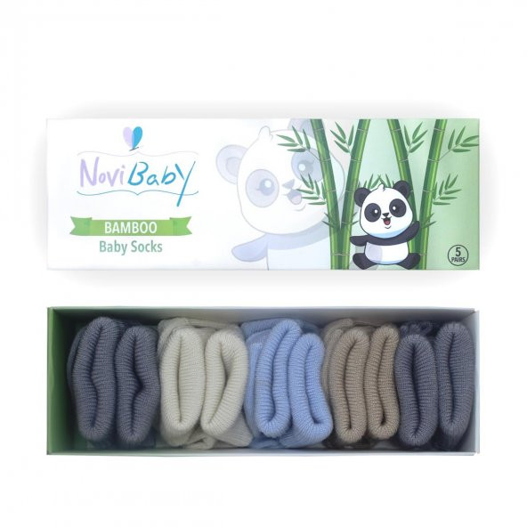 Novibaby 5li Bambu Yenidoğan Bebek Çorap I Baby Boy I 0-6 ay ürün görseli 1
