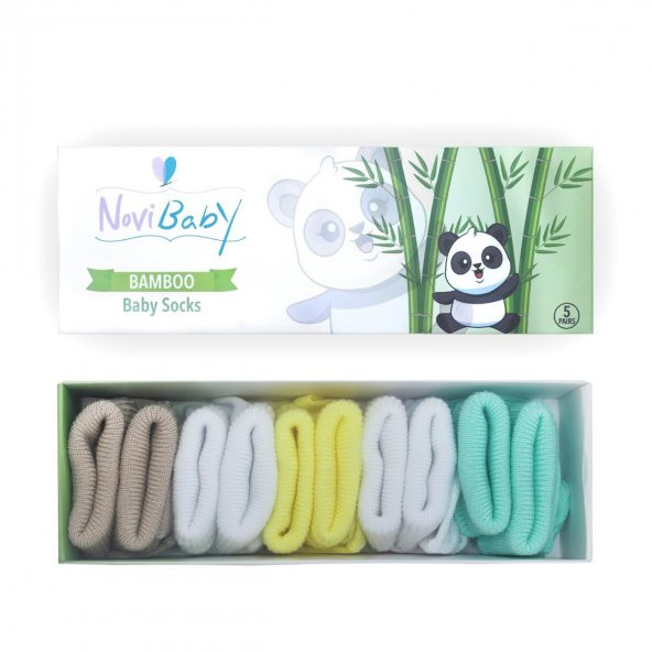 Novibaby 5li Bambu Yenidoğan Bebek Çorap I Summer I 0-6 ay ürün görseli 1