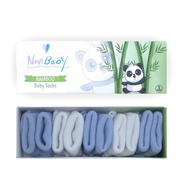 Novibaby 5li Bambu Yenidoğan Bebek Çorap I Bluemy I 0-6 ay ürün görseli 1