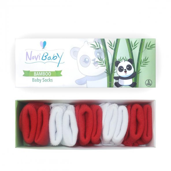 Novibaby 5li Bambu Yenidoğan Bebek Çorap I Flag I 0-6 ay ürün görseli 1