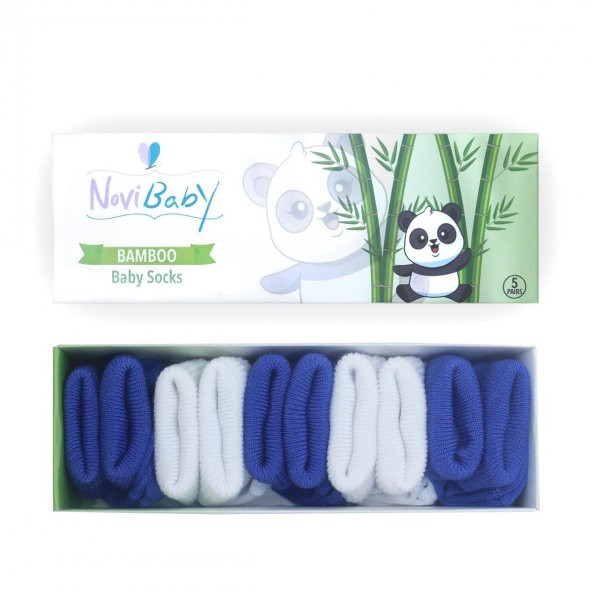 Novibaby 5li Bambu Yenidoğan Bebek Çorap I Brave Boy I 0-6 ay ürün görseli 1
