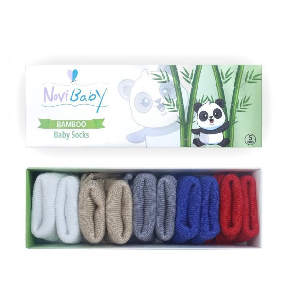 Novibaby 5li Bambu Yenidoğan Bebek Çorap I Cold Weather I 0-6 ay ürün görseli 1