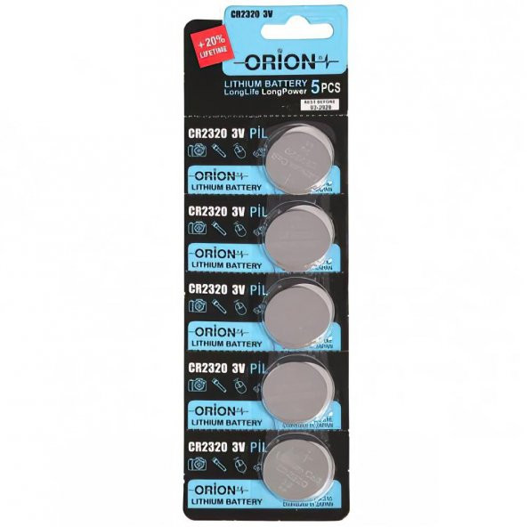 Orion CR2320 3V Lityum Pil 5li Paket ürün görseli 1