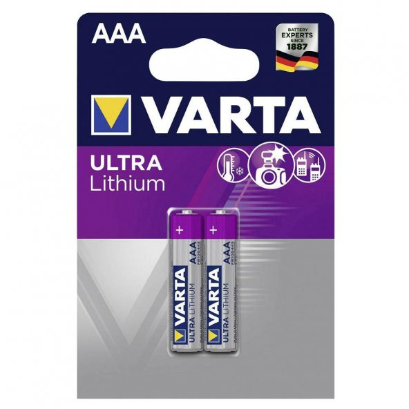 Varta 6103 Lityum AAA İnce Kalem Pil 2li Paket ürün görseli 1