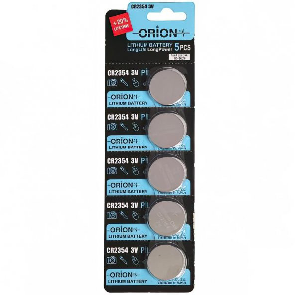 Orion CR2354 3V Lityum Pil 5li Paket ürün görseli 1