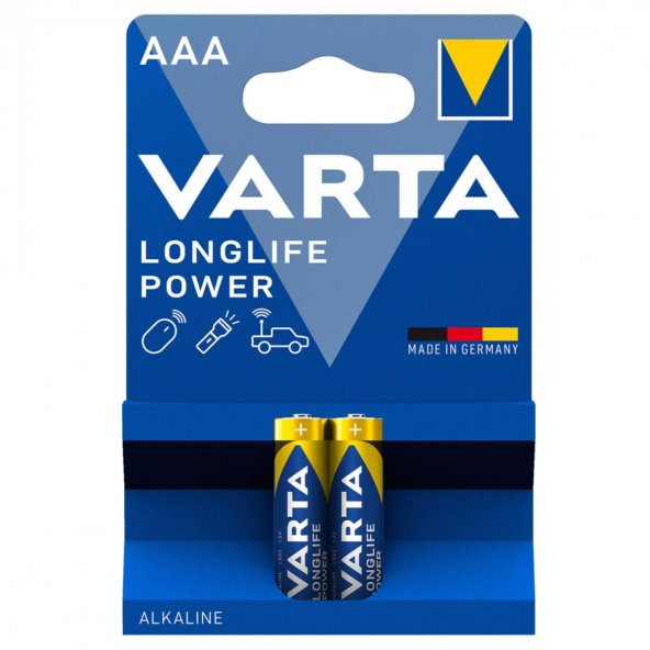 Varta 4903 Longlife Power Alkalin AAA İnce Kalem Pil 2li Paket ürün görseli 1