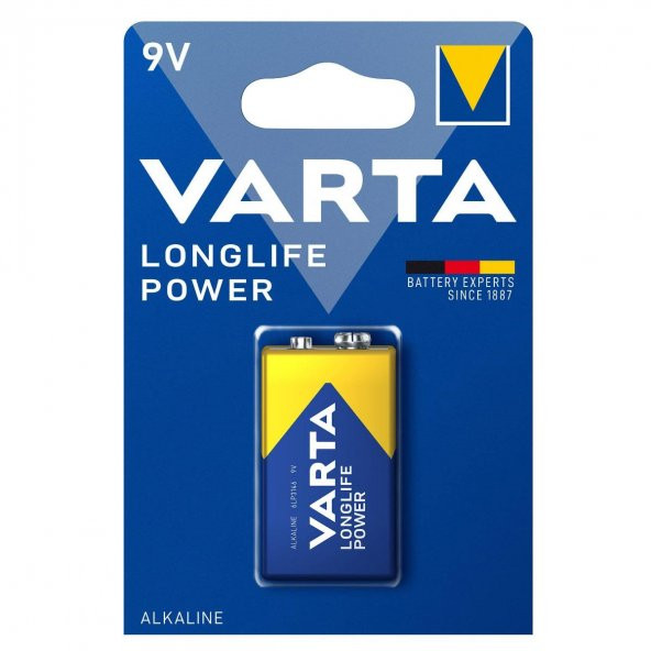 Varta 4922 Longlife Power 6LR61 Alkalin 9V Pil ürün görseli 1