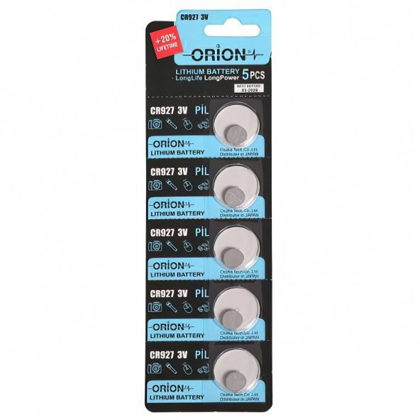 Orion CR927 3V Lityum Pil  5li Paket ürün görseli 1