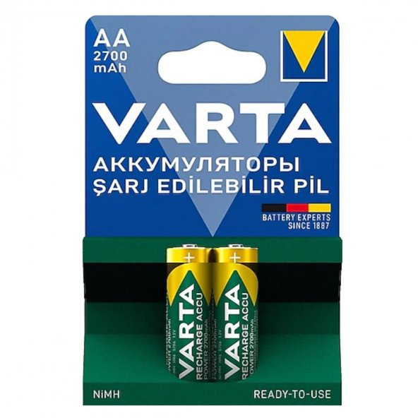 Varta 57063 2700mAh AA Şarj Edilebilir Kalem Pil 2li Paket ürün görseli 1