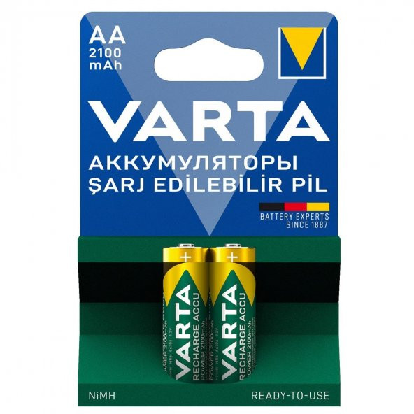 Varta 56706 Power 2100mAh AA Şarj Edilebilir Kalem Pil 2li Paket TR ürün görseli 1