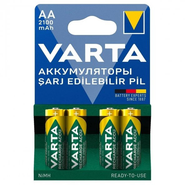 Varta 56706 Power 2100Mah Aa Şarj Edilebilir Kalem Pil 4Lü Paket Tr ürün görseli 1