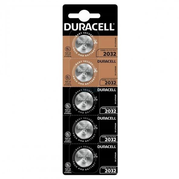Duracell CR2032 3V Lityum Pil 5li Paket ürün görseli 1