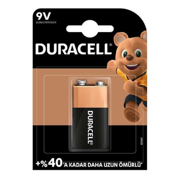 Duracell 6LR61 Alkalin 9V Pil ürün görseli 1