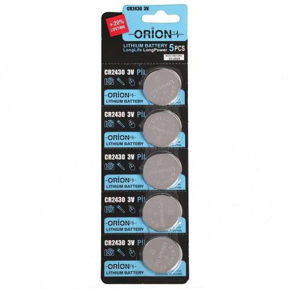 Orion CR2430 3V Lityum Pil 5li Paket ürün görseli 1