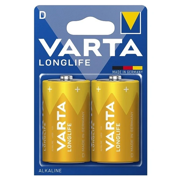 Varta D - Büyük Boy 1.5V Alkalin 2’li Paket Pil – Longlife (4120) ürün görseli 1