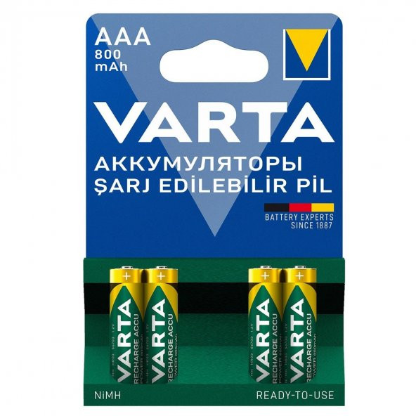 Varta 56703 Power 800Mah Aaa Şarj Edilebilir İnce Kalem Pil 4Lü Paket ürün görseli 1