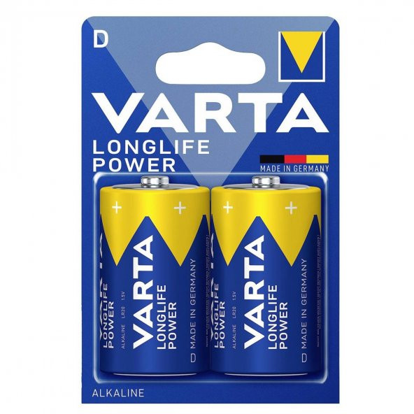 Varta 4920 Longlife Power Alkalin D Büyük Boy Pil 2li Paket ürün görseli 1