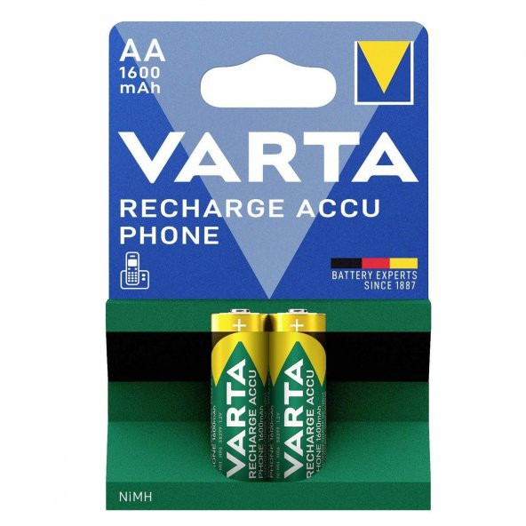 Varta 58399 Phone 1600mAh AA Şarj Edilebilir Kalem Pil 2li Paket ürün görseli 1