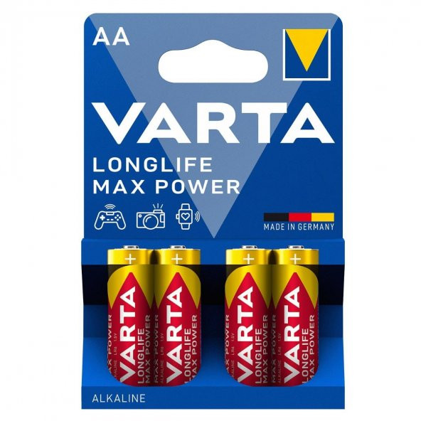 Varta 4706 Longlife Max Power Alkalin AA Kalem Pil 4lü Paket ürün görseli 1