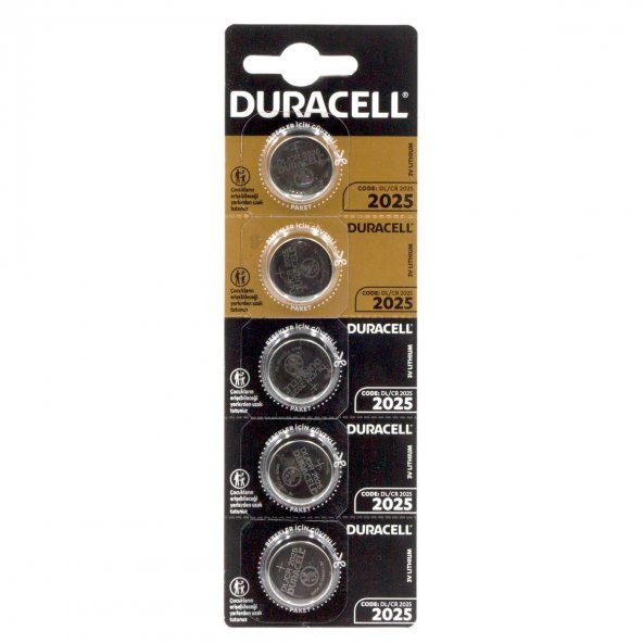 Duracell CR2025 3V Lityum Pil 5li Paket ürün görseli 1