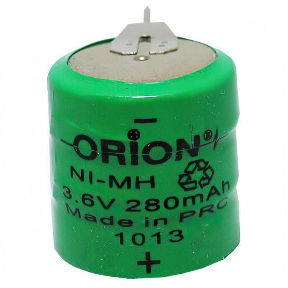 Orion 3.6V 280mAh Ni-Mh Şarj Edilebilir Buton Pil - 3 Bacaklı ürün görseli 1