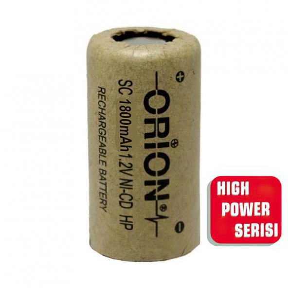 Orion 1.2V Ni-Cd SC 1800mAh Şarj Edilebilir Pil - HP ürün görseli 1