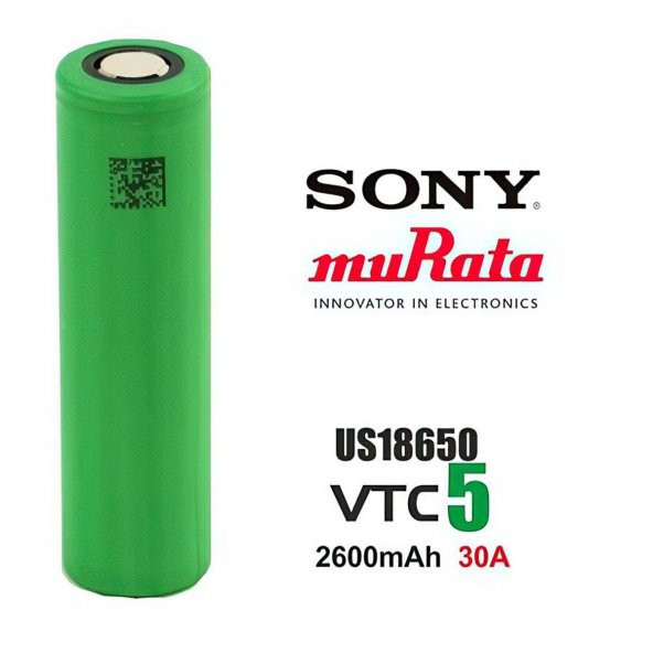 Sony Vtc5 18650 3.7V 2600Mah 30A Li-İon Şarj Edilebilir Pil ürün görseli 1