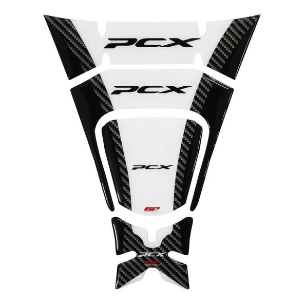 GP Kompozit Honda PCX 125 / 150 2018-2020 Uyumlu Tank Pad Beyaz ürün görseli 1