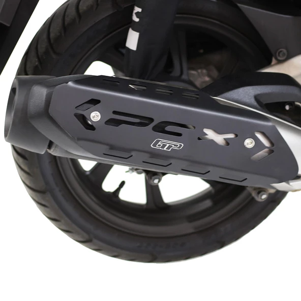 GP Kompozit Honda PCX 125 / 150 2018-2024 Uyumlu Egzoz Koruma Kapağı Siyah ürün görseli 1