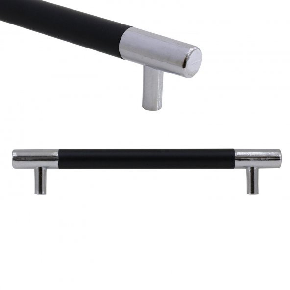 (KROM MAT SİYAH) Çekmece Dolap Kulpu Kulp 128 mm ürün görseli 1