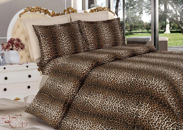 Leopar Desenli Çift Kişilik Nevresim Takımı ürün görseli 1