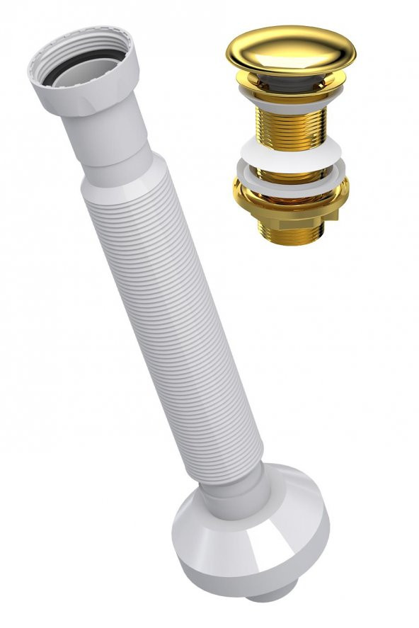 Monavit Seramik Kapaklı Altın Klik Klack Lavabo Süzgeci Ø32 Sifon ürün görseli 1