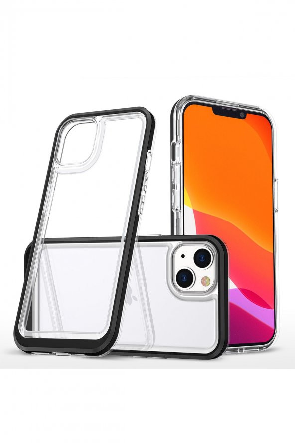 iPhone 13 Kılıf Lims Arkası Şeffaf Tasarım Silikon Kılıf ürün görseli 1