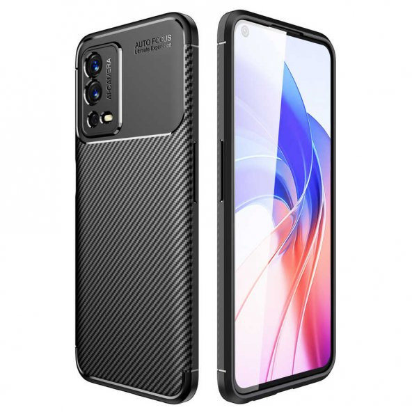 Oppo A55 4G Kılıf Focus Karbon Kamera Korumalı Silikon Kılıf ürün görseli 1
