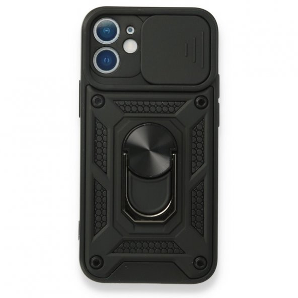 iPhone 12 Kılıf Pars Lens Yüzüklü Standlı Silikon Kılıf ürün görseli 1