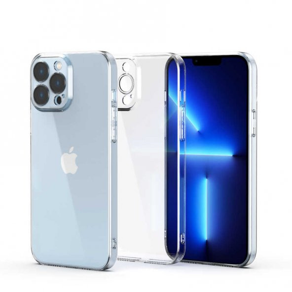 iPhone 13 Pro Kılıf Lüx Kamera Korumalı Şeffaf Silikon Kılıf ürün görseli 1