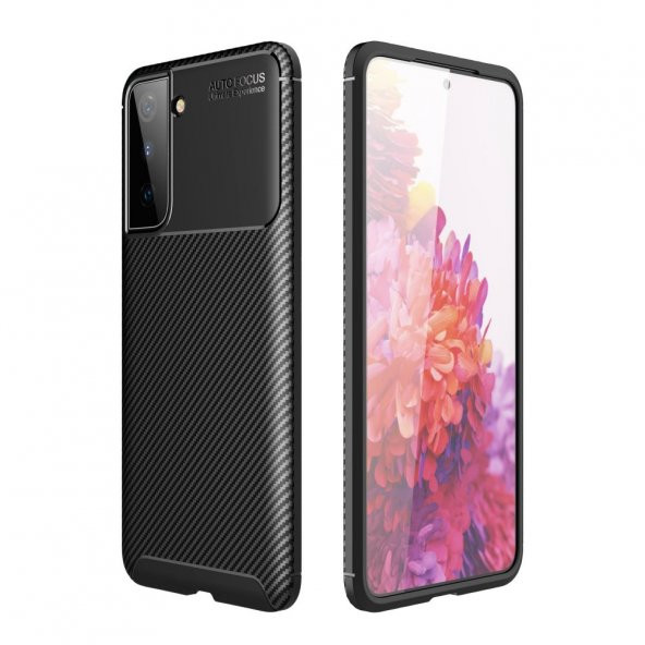 Samsung Galaxy S21 Plus Kılıf Focus Karbon Kamera Korumalı Kılıf ürün görseli 1