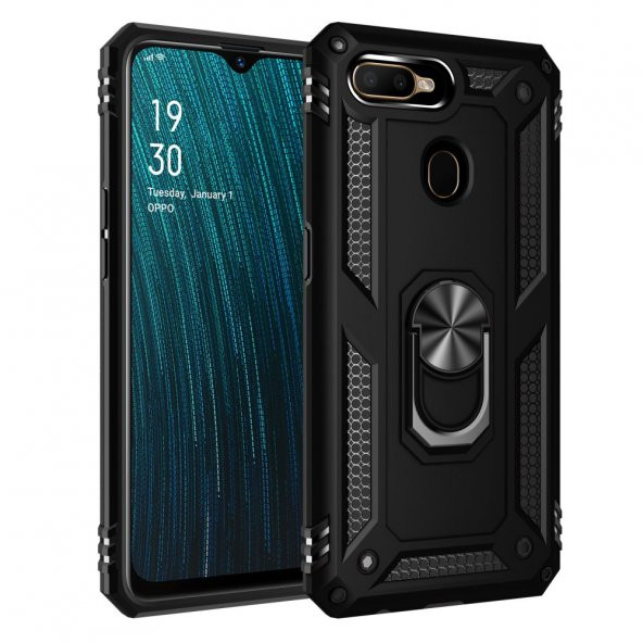 Oppo A12 Kılıf Sofya Yüzüklü Standlı Korumalı Kılıf ürün görseli 1