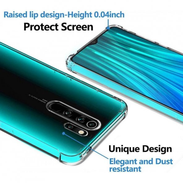Xiaomi Redmi Note 8 Pro Kılıf Antishock Sert Şeffaf Silikon - Resim 2