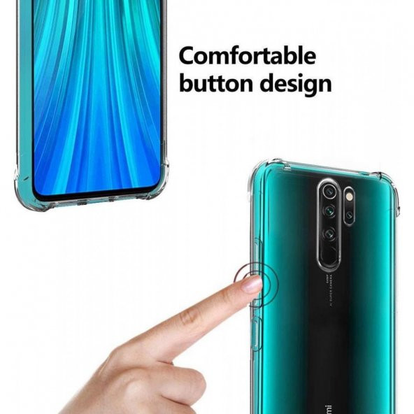 Xiaomi Redmi Note 8 Pro Kılıf Antishock Sert Şeffaf Silikon - Resim 3