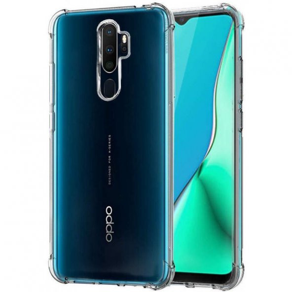 Oppo A5 2020 Kılıf Antishock Darbe Emici Şeffaf Sert Silikon ürün görseli 1