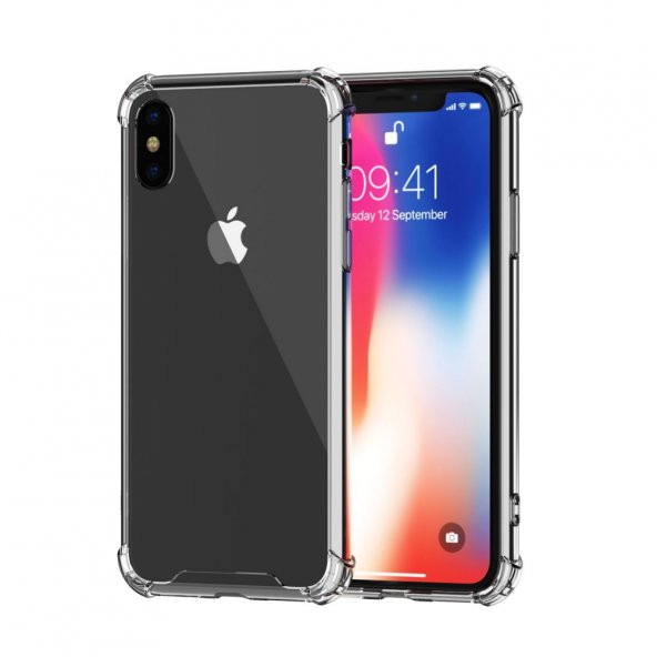 Apple iPhone X/XS Kılıf Antishock Darbe Emici Şeffaf Sert Silikon ürün görseli 1