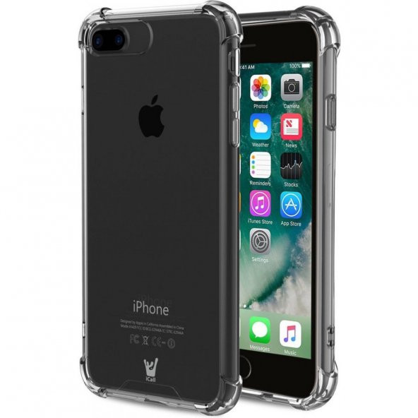 Apple iPhone 8 Plus Kılıf Antishock Darbe Emici Şeffaf Silikon ürün görseli 1