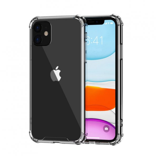 Apple iPhone 11 Kılıf Antishock Darbe Emici Şeffaf Sert Silikon ürün görseli 1