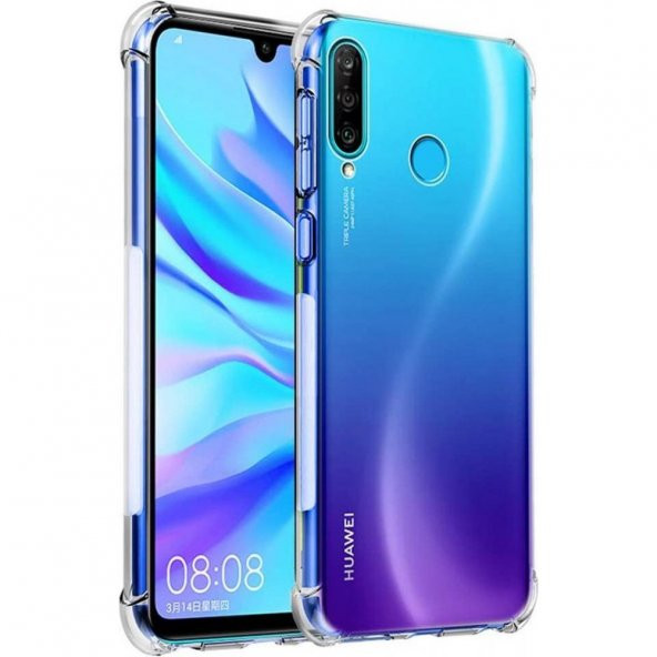 Huawei P30 Lite Kılıf Antishock Darbe Emici Şeffaf Sert Silikon ürün görseli 1