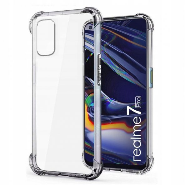 Realme 7 Pro Kılıf Antishock Darbe Emici Şeffaf Sert Silikon ürün görseli 1