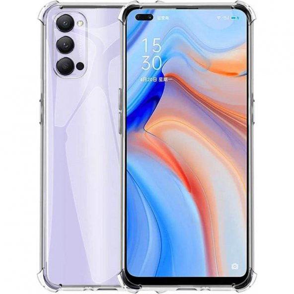 Oppo Reno 4 Kılıf Antishock Darbe Emici Şeffaf Sert Silikon ürün görseli 1